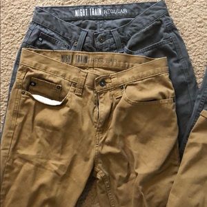 2 pair Free World Night Train 5 pocket pants